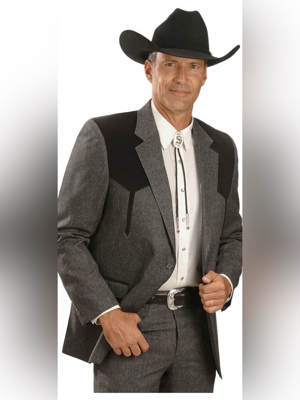 Circle S “Boise” Western gray/black polyester sport coat. NWOT size 46Long
